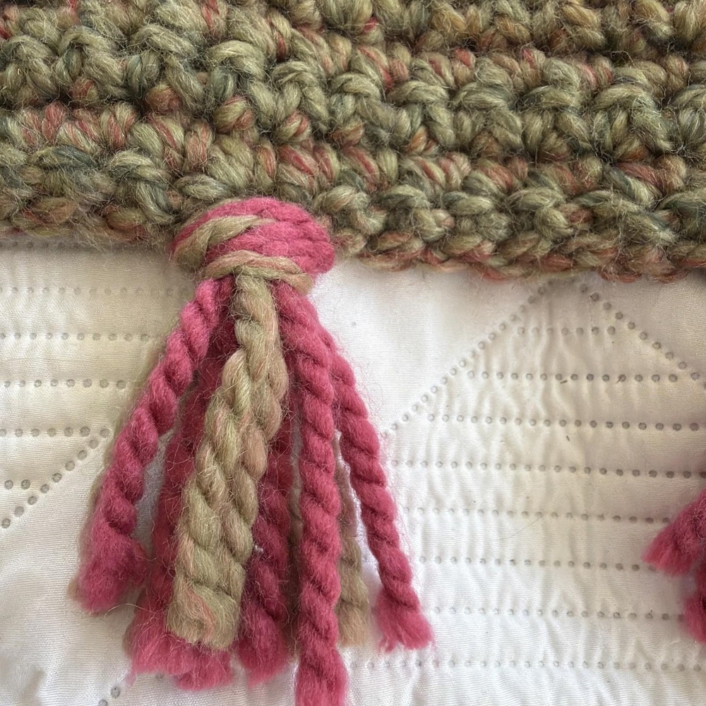 Have‎ Crochet Green/cranberry Throw Blanket 40in X 50in GWB004 - Picture 3 of 6